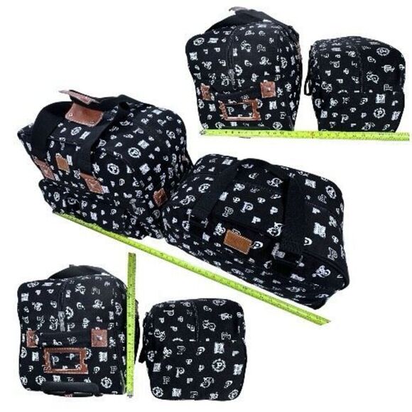 Victoria Secret PINK Varsity Rolling Expandable Luggage Duffle Bag 2 piece Set - Picture 6 of 8